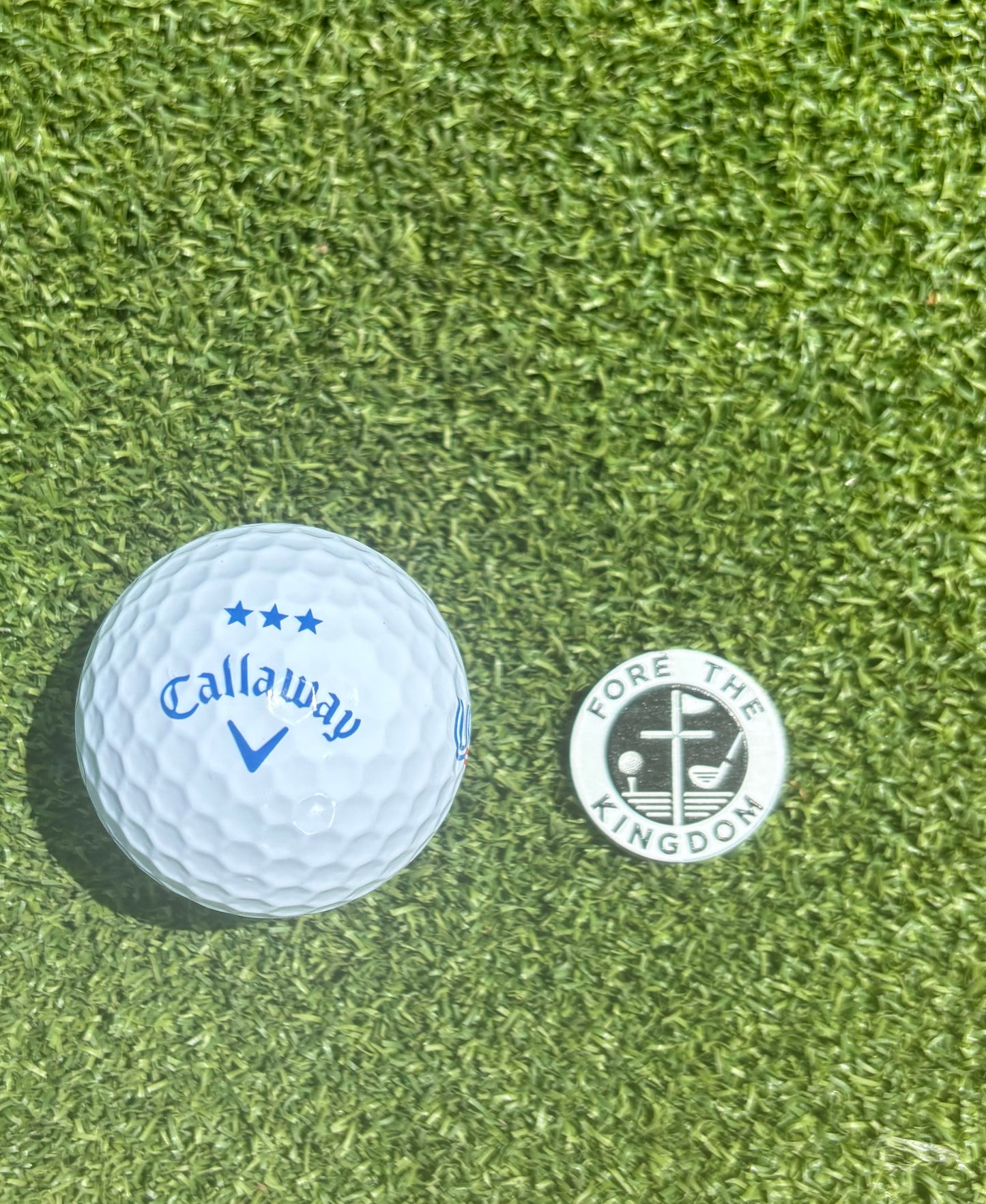 Fore The Kingdom Golf Ball Marker and Magnetic Hat Clip