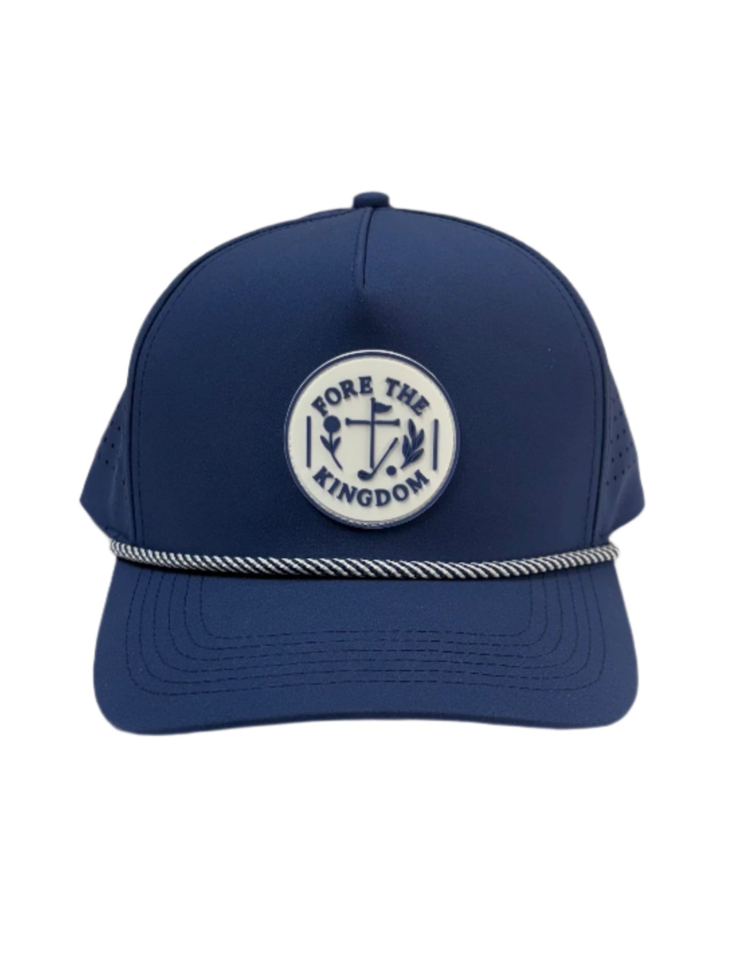 Navy Blue - Fore The Kingdom Performance Golf Rope Hat