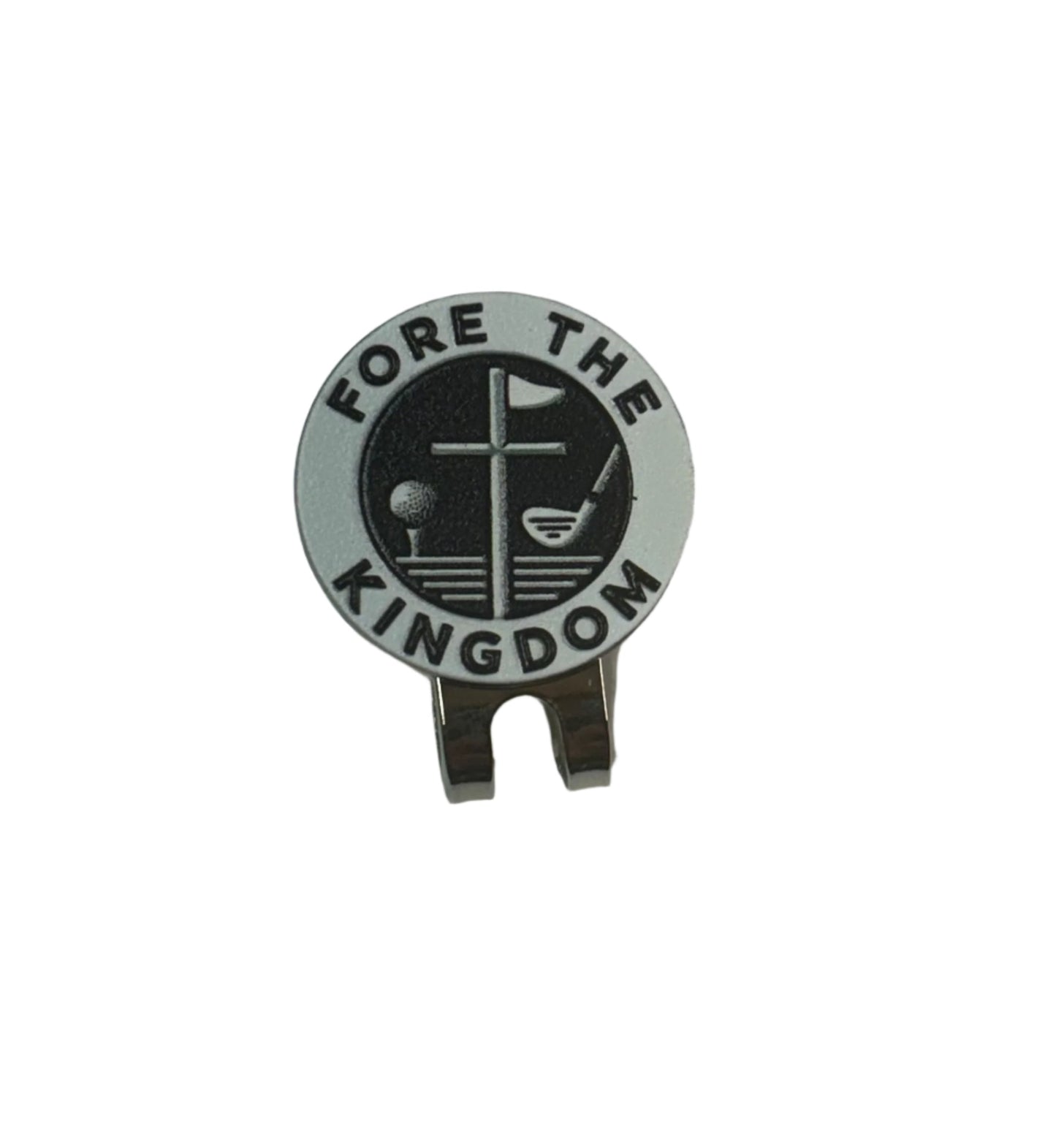 Fore The Kingdom Golf Ball Marker and Magnetic Hat Clip