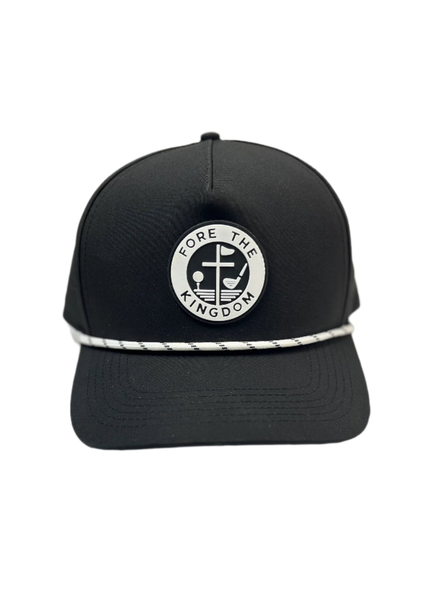 Black - Fore The Kingdom Performance Golf Rope Hat